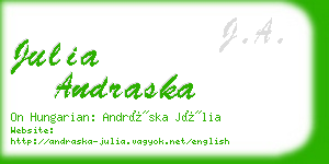 julia andraska business card